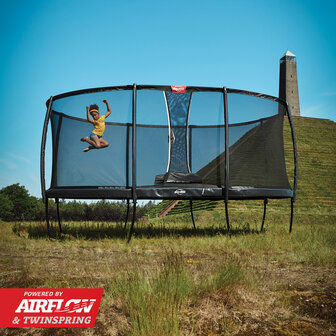 BERG trampoline Grand Ovaal Champion Regular 520X350 Grijs + Safety Net DLX XL