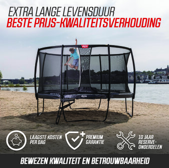 BERG trampoline Grand Ovaal Champion Regular 350X250 Groen + Safety Net Deluxe