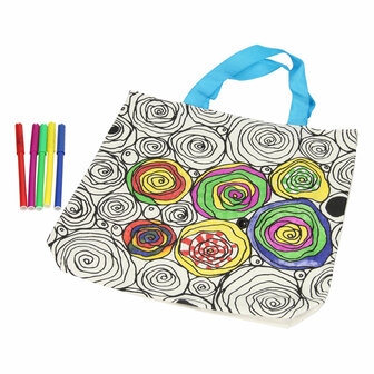 Kleur je eigen Tas - Mandala/Rozen