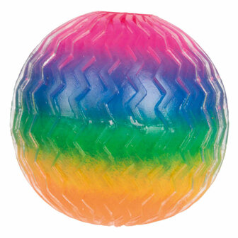 Fun Textuurknijpbal Regenboog Ribbels Foam, 7cm