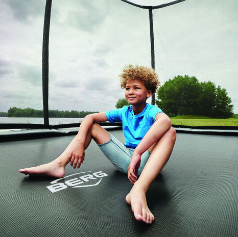 BERG trampoline Ultim Rechthoek Champion Regular 410X250 Groen + Safety Net DLX XL