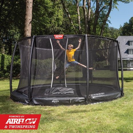 BERG trampoline Elite InGround 330 Grijs + Safety Net Deluxe