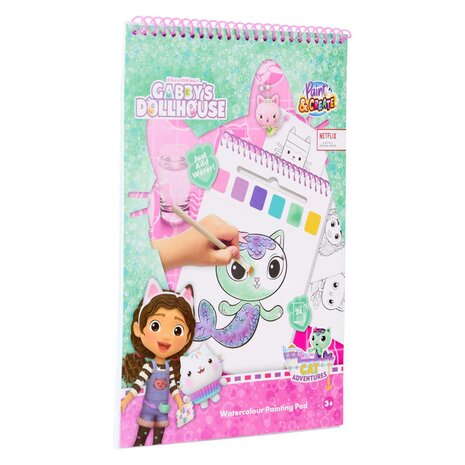 Gabby's Dollhouse Water Verfset Boek - incl Kwast