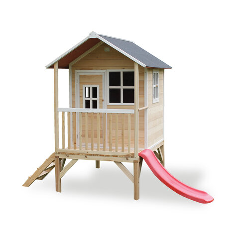 munitie Uitverkoop convergentie Exit Loft 300 houten speelhuisje met glijbaan - Speelgoed de Betuwe