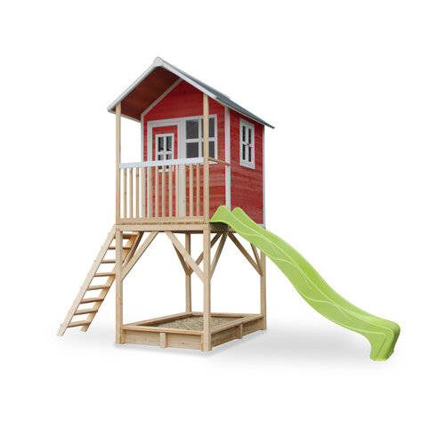 werkzaamheid tot nu Buitenland EXIT-Loft-700-houten-speelhuis-rood - Speelgoed de Betuwe