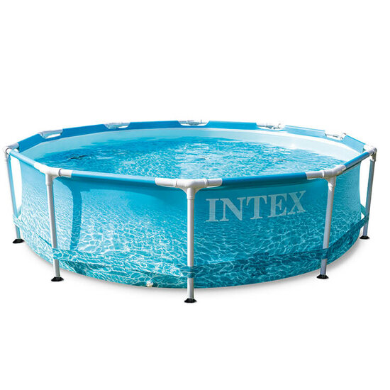Intex Beachside Metal Frame Pool w/ Filter Pump- 305 x 76 - Speelgoed de Betuwe