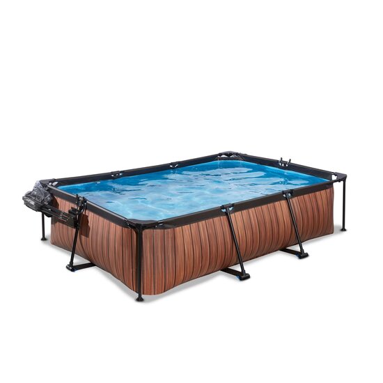 universiteitsstudent petticoat Brengen zwembad EXIT Frame Pool 300x200x65cm (12v Cartridge filter) Timber Style +  Overkapping - Speelgoed de Betuwe