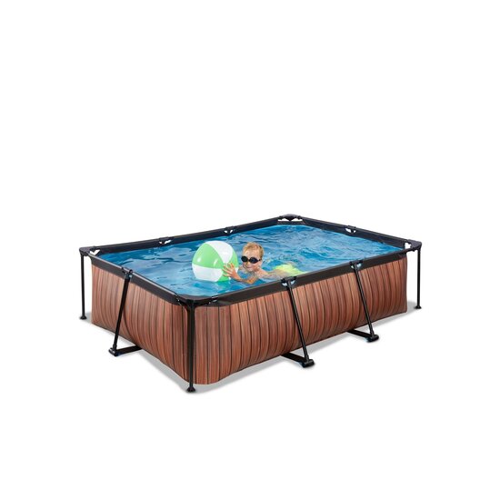 Oceanië Kruiden Trek zwembad EXIT Frame Pool 220x150x60cm (12v Cartridge filter) Timber Style -  Speelgoed de Betuwe