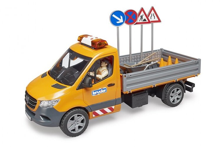 Bruder MB Sprinter gemeentewerken + figuur/acc