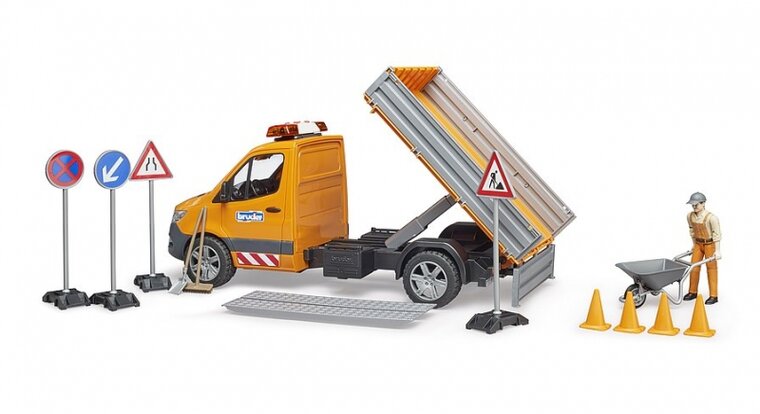 Bruder MB Sprinter gemeentewerken + figuur/acc