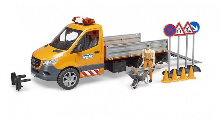 Bruder MB Sprinter gemeentewerken + figuur/acc