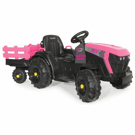 Ride-on Trekker Super Load met Aanhanger Rose 12V