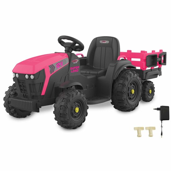 Ride-on Trekker Super Load met Aanhanger Rose 12V