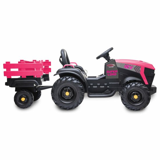 Ride-on Trekker Super Load met Aanhanger Rose 12V