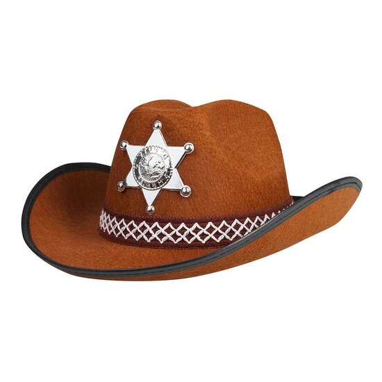 Justitie toevoegen bedrijf Hoed Sheriff Junior Bruin - Speelgoed de Betuwe