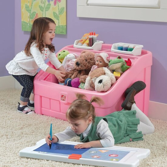2-in-1 Speelgoedbox &amp; Tekenbord