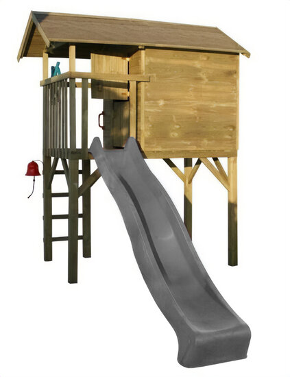 Prestige houten speelhuis met Antraciet glijbaan Amsterdam de Betuwe