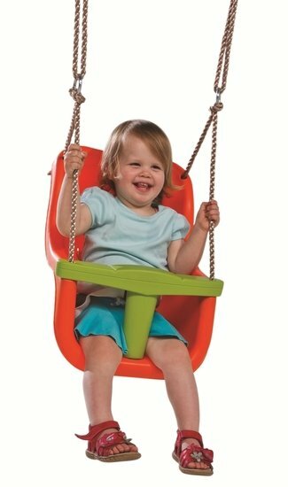 Babyschommel Luxe Premium Antraciet met zwart gevlochten touwen