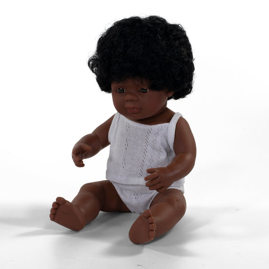 MINILAND POP AFRO-AFRIKAANS MEISJE MET ONDERGOED 38CM