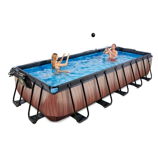 Zwembad Exit Frame Pool 5.4X2.5X1M (12V Zandfilter)Timber Style + Overkapping + Warmtepomp