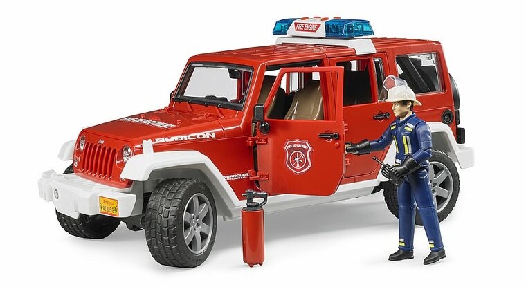 Bruder Jeep Wrangler Brandweer + Speelfiguur