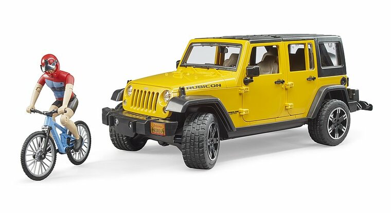 Bruder Jeep Wrangler Rubicon Unlimited Met Mountainbiker