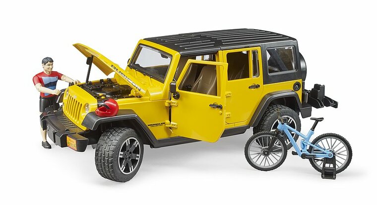 Bruder Jeep Wrangler Rubicon Unlimited Met Mountainbiker