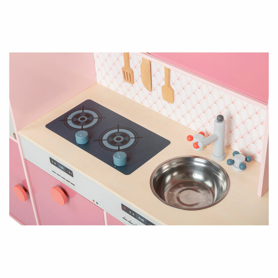 Small Foot - Houten Speelkeuken Gourmet Roze, 12dlg.