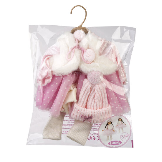 Llorens kleding set Greta roze tule voor poppen van 40 cm