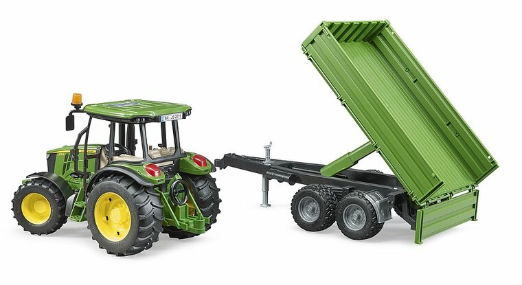 Bruder John Deere 5115M Tractor Met Aanhanger