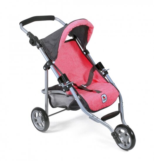 Bayer Chic Poppenbuggy Jogging Lola (Donkerroze/Grijs)