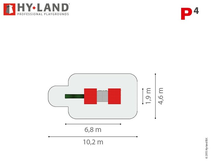 Hy-Land P4 Speeltoestel Grenenhout - Polyethyleen Glijbaan