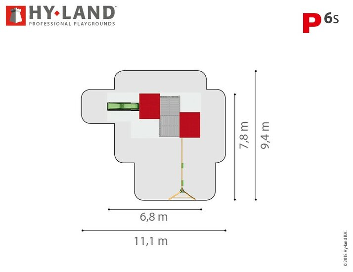 Hy-Land P6s Speeltoestel Douglas - Polyethyleen Glijbaan en Schommel