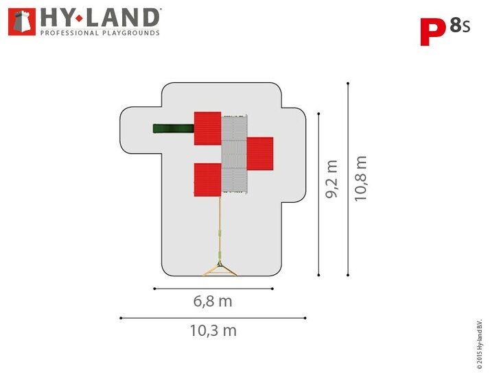 Hy-Land P8s Speeltoestel Grenenhout - Polyethyleen Glijbaan