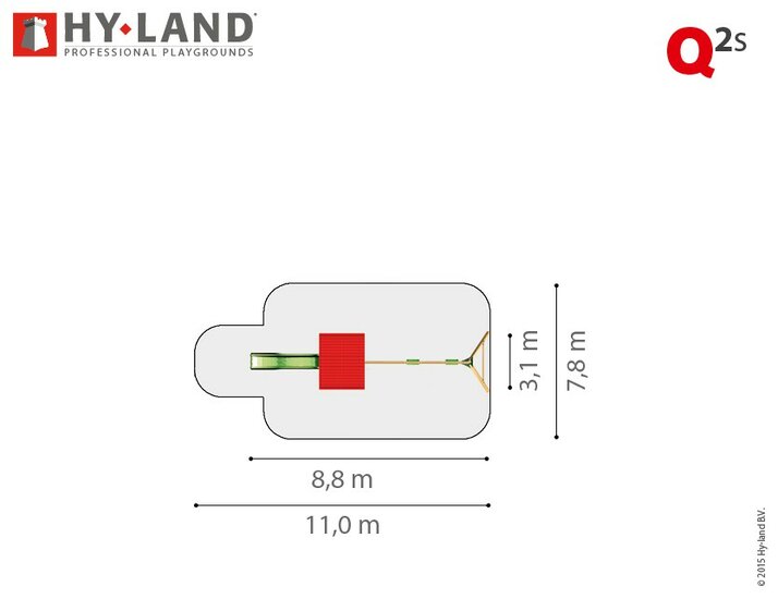 Hy-Land Q2s Speeltoestel Grenenhout - RVS Glijbaan en Schommel