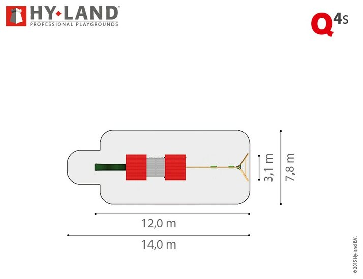Hy-Land Q4s Speeltoestel Grenenhout - RVS Glijbaan en schommel