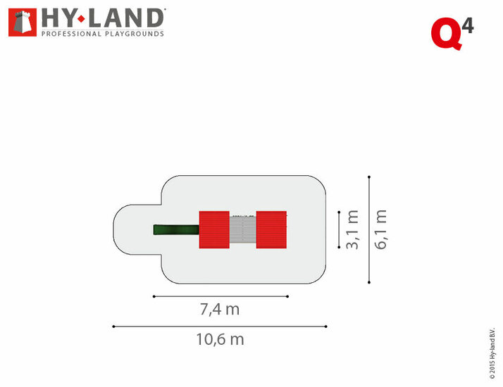 Hy-Land Q4 Speeltoestel Grenenhout - RVS Glijbaan