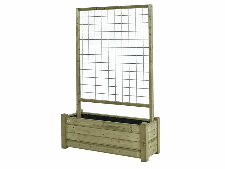 Houten Bloembak Horst 40x120cm, met rek