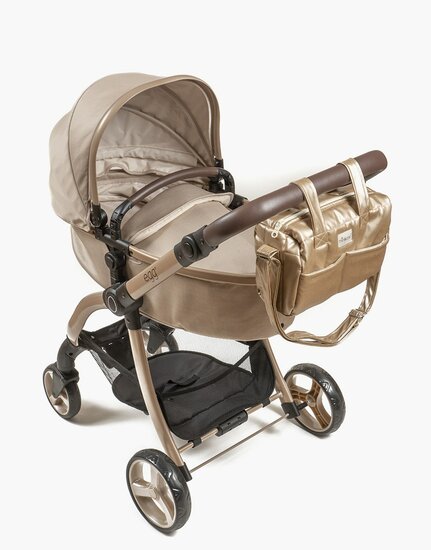 Minikane luxe luiertas in brons imitatieleer voor EGG poppenwagen