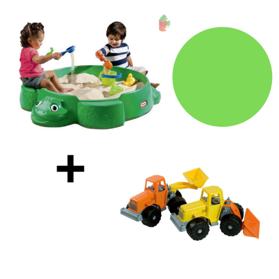 Little Tikes Zandbak Schildpad Met Deksel +  Androni shovel