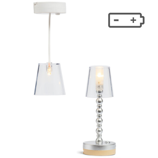 Lundby Set - Lampen transparant (vloer+hang)