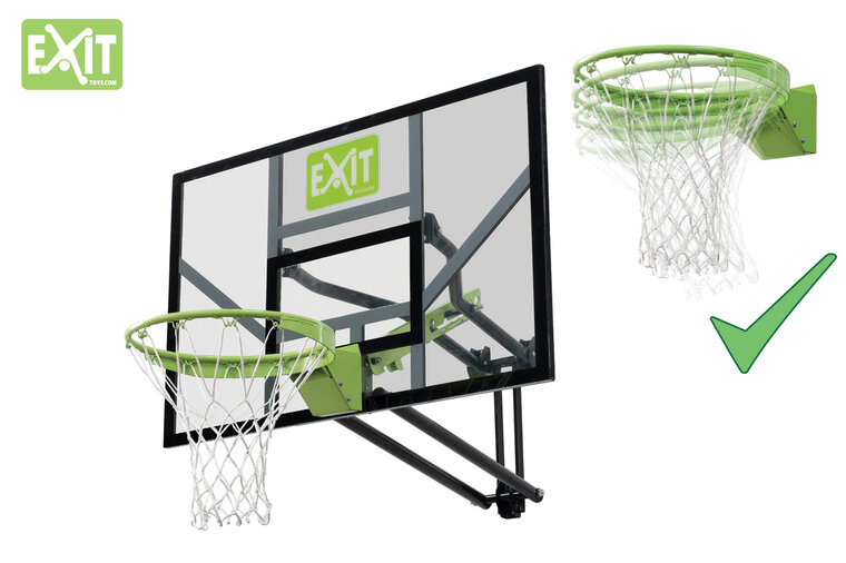 EXIT Galaxy basketbalbord voor muurmontage met dunkring - groen/zwart