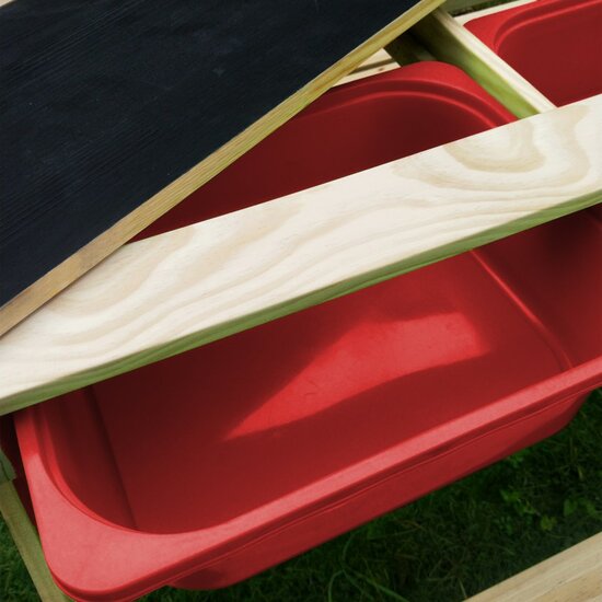 Dual Top 2.0 Zand &amp; Water Picknicktafel met rode bakken