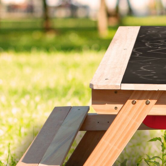 Dual Top 2.0 Zand &amp; Water Picknicktafel met rode bakken