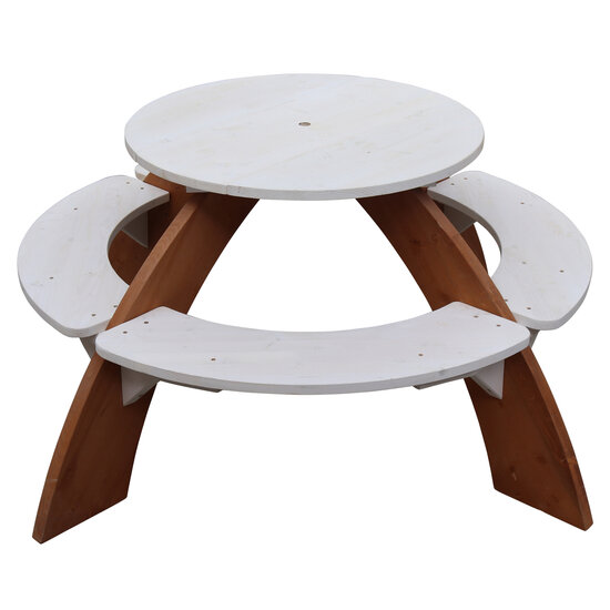 AXI Orion Picknicktafel Grijs/wit - Parasol Blauw
