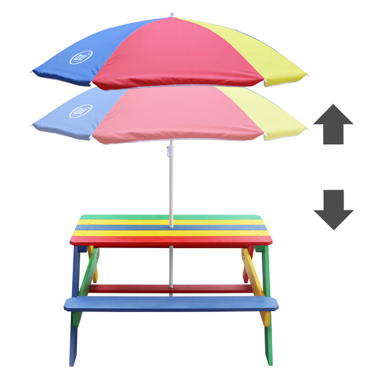 AXI Nick Picknicktafel Regenboog - Parasol Regenboog