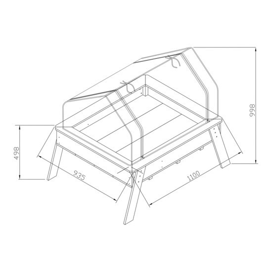 AXI Linda Kweektafel met broeikast Bruin/wit