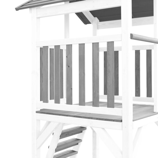 AXI Beach Tower Speeltoren met Klimrek Grijs/wit - Grijze Glijbaan