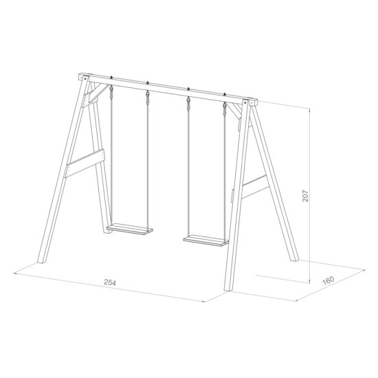 AXI Dubbele Schommel Grijs/wit