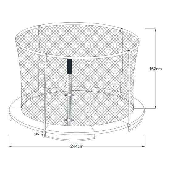 Boston Trampoline 8ft - Inground &amp; onground - Zwart